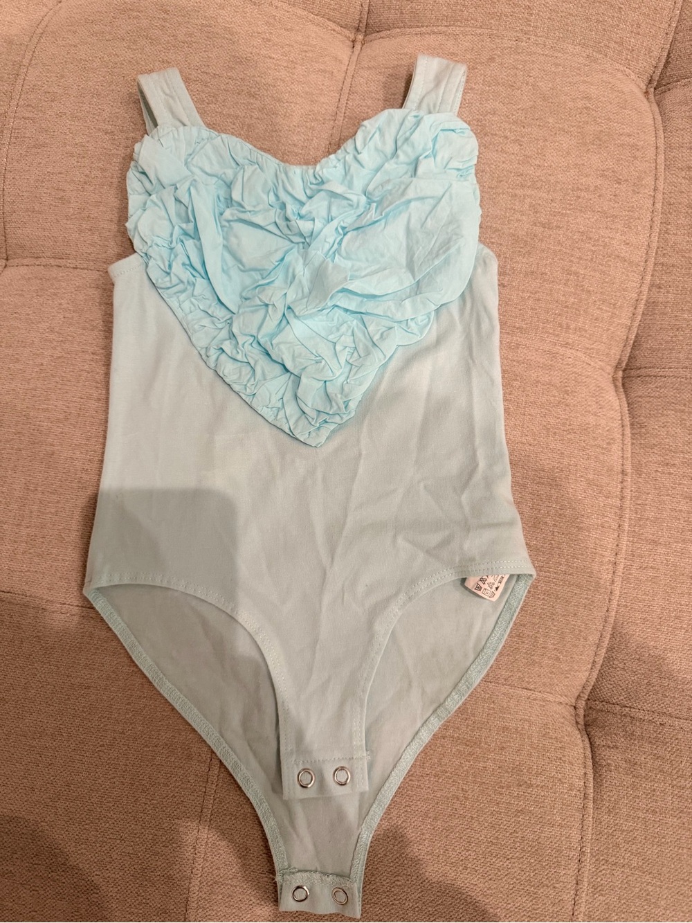 Zara kids Light Blue Girls' One-Piece Bodysuit with Ruffled Heart